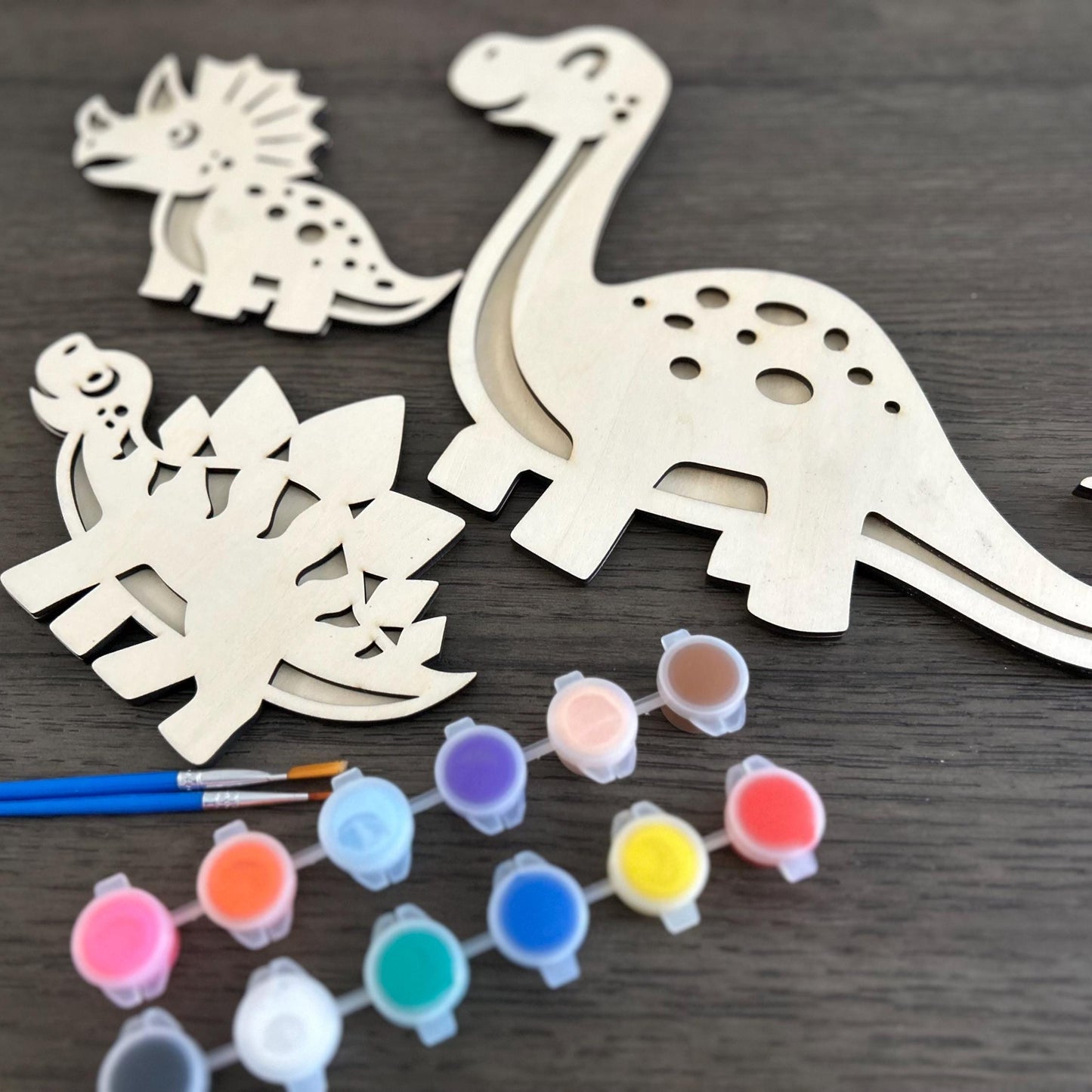 Dinosaur Themed DIY Craft Kit for Kids | Paint Your Own Dino Figures | Creative Art Set | Fun Birthday or Party Activity Birthday Gift Set