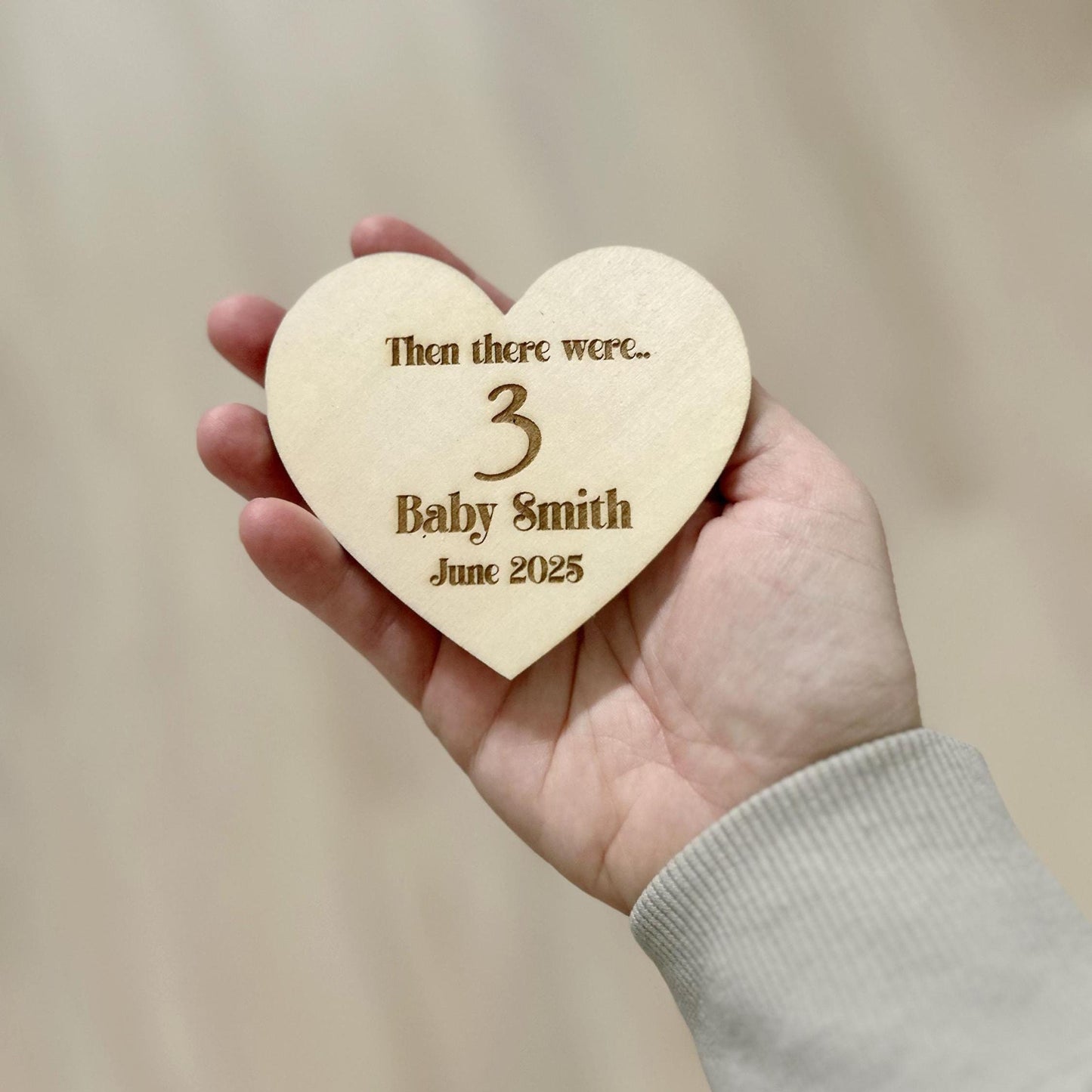 Then There Were... Personalized Pregnancy Announcement – Custom Wooden Baby Reveal Sign | Keepsake Gift for Family | Baltic Birch Plaque