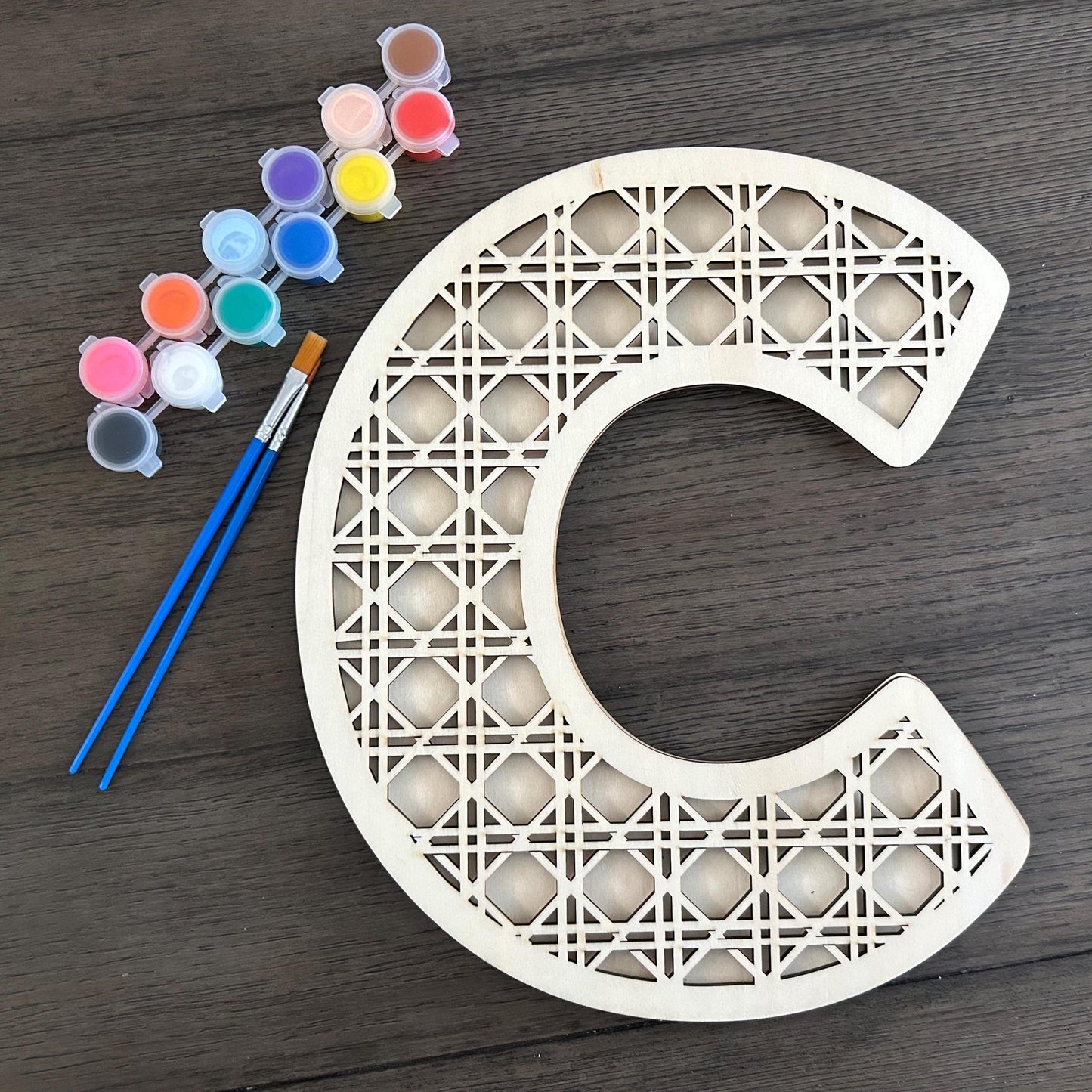 DIY Paint Rattan Letters • Colorful Paint Set Wooden Unfinished Letter Painting Creative Wooden Toys for Kids Bedrooms Home Artist