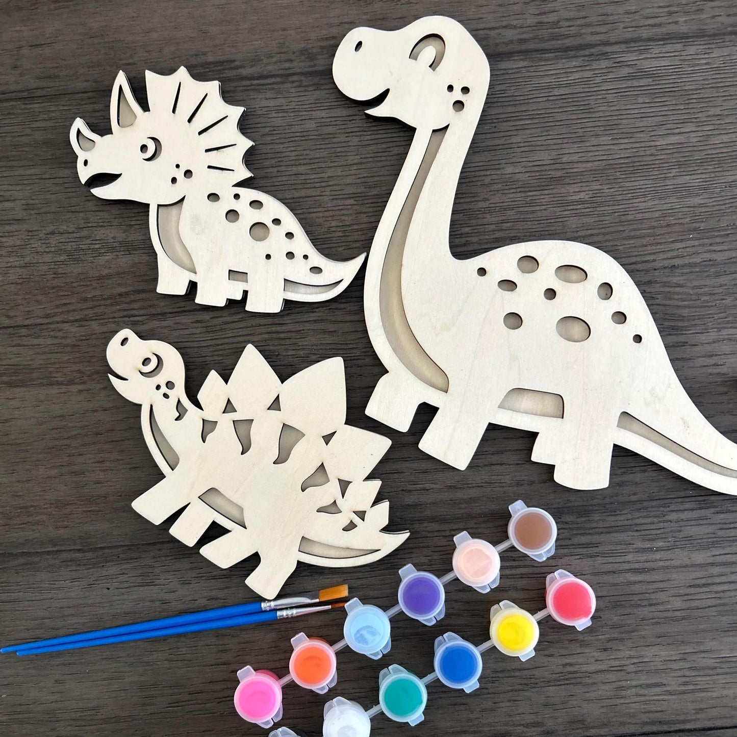 Dinosaur Themed DIY Craft Kit for Kids | Paint Your Own Dino Figures | Creative Art Set | Fun Birthday or Party Activity Birthday Gift Set