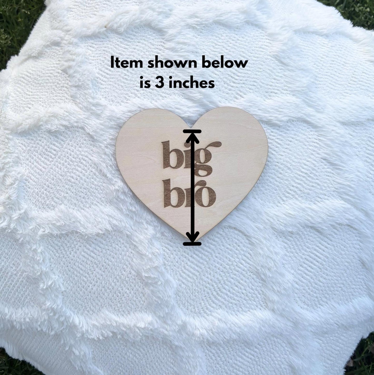 Big Bro Wooden Heart Sign | Big Brother Announcement Prop Sibling Gift Idea Nursery Wall Decor Pregnancy Reveal Baby Shower Keepsake
