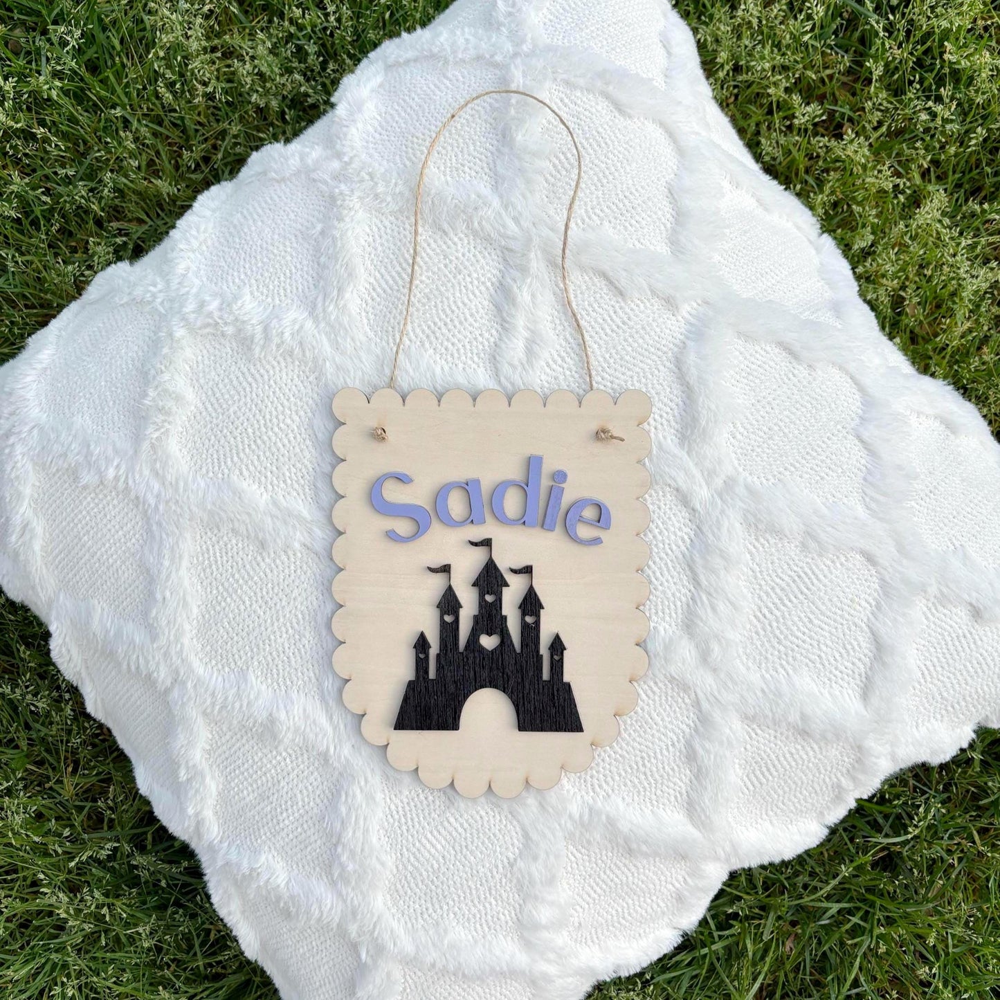 Personalized Castle Name Sign for Girls β Custom Wooden Princess Wall Decor with 3D Name Nursery, Bedroom, or Door Hanging Gift for Kids