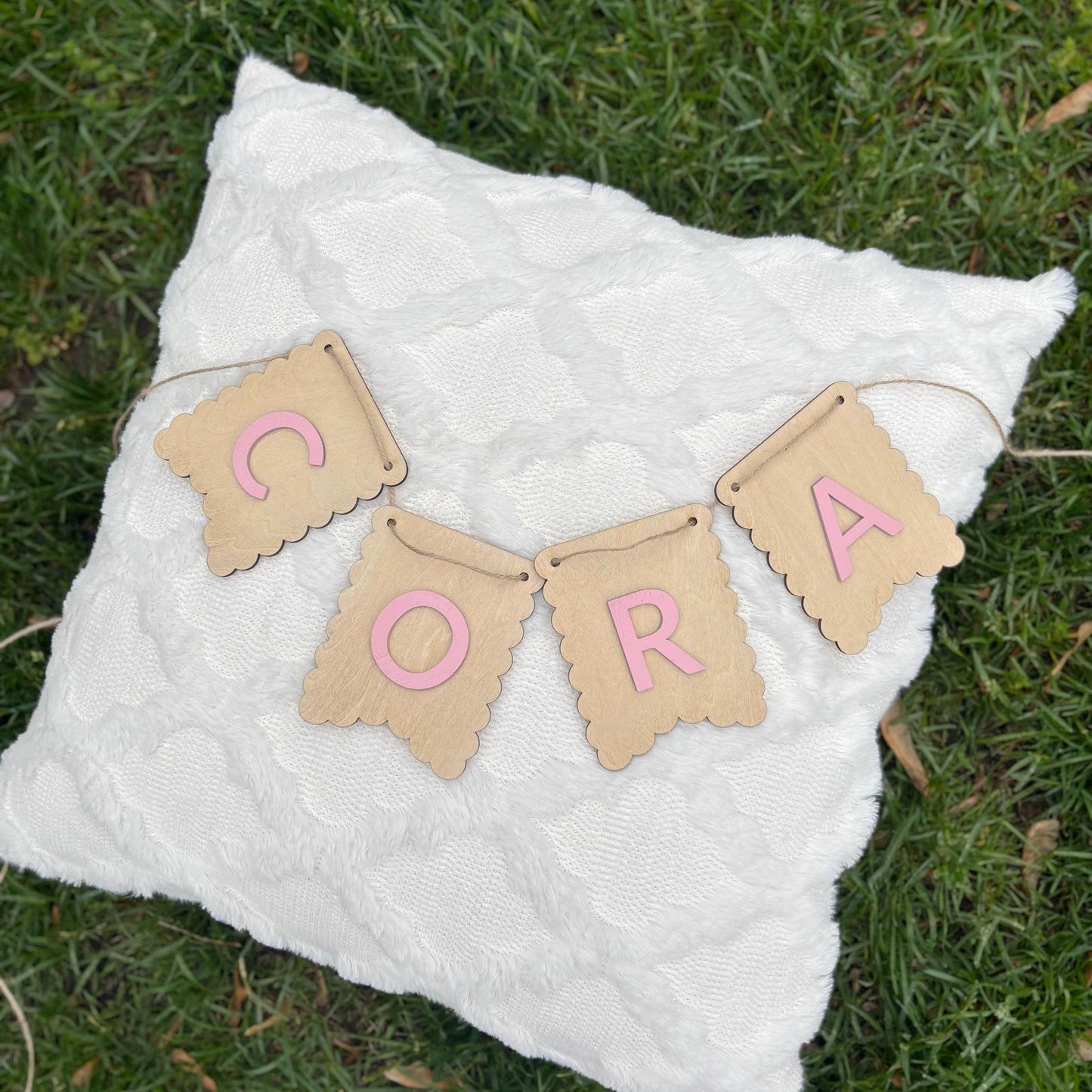 Personalized Wooden Name Banner | Nursery Wall Decor Custom Baby Name Sign | Kids Room Banner | Baby Shower Gift Name Garland Girl Birthday