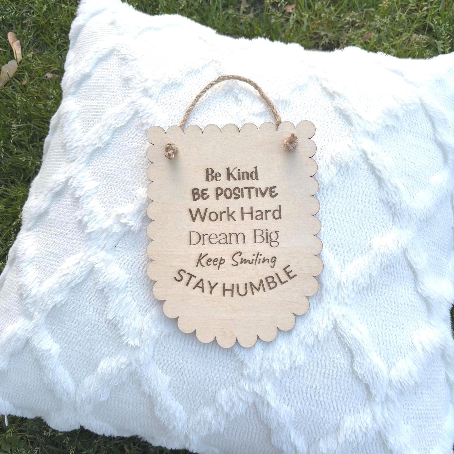 Inspirational Wooden Quote Sign | Be Kind Wall Decor Positive Affirmation Hanging | Motivational Kids Room Decor | Classroom or Office Sign
