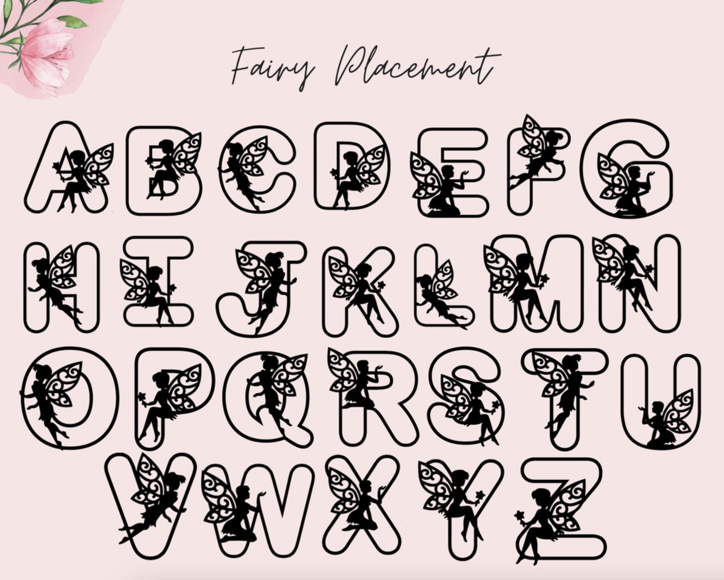 Fairy Letter Wall Decor Wood Nursery Letters Boho Name Sign Layered 3d Letters Floral Wooden Alphabet Letters Girls Room Sign Bedroom Girls
