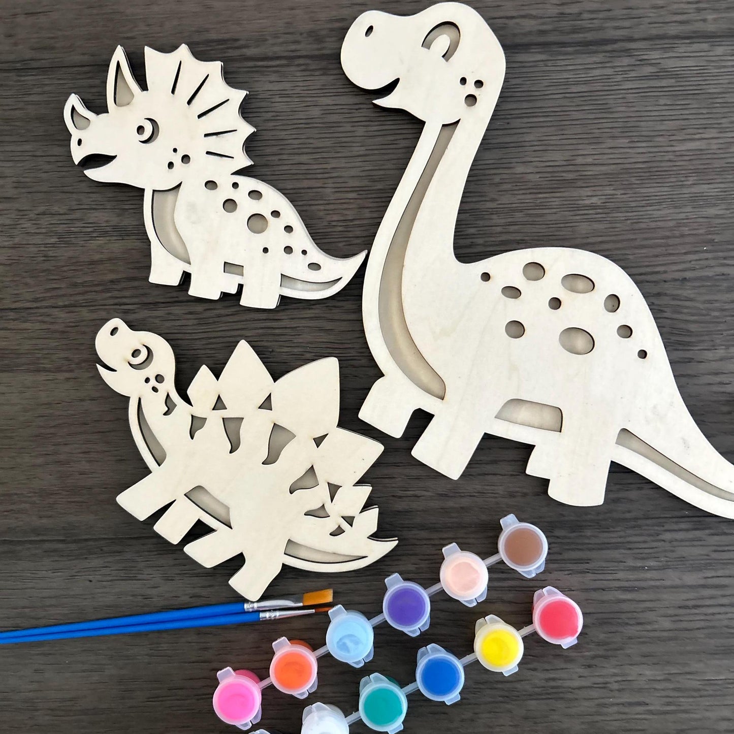 Dinosaur Themed DIY Craft Kit for Kids | Paint Your Own Dino Figures | Creative Art Set | Fun Birthday or Party Activity Birthday Gift Set