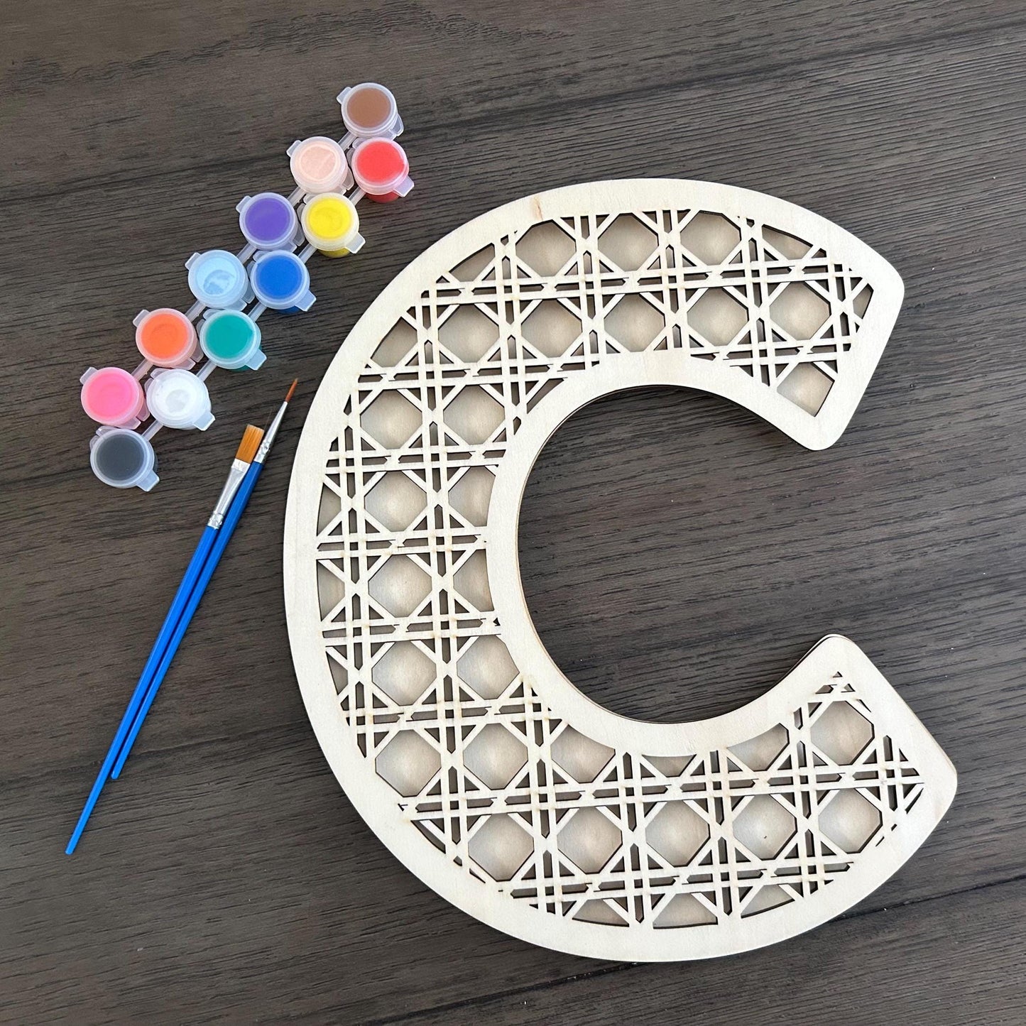 DIY Paint Rattan Letters • Colorful Paint Set Wooden Unfinished Letter Painting Creative Wooden Toys for Kids Bedrooms Home Artist