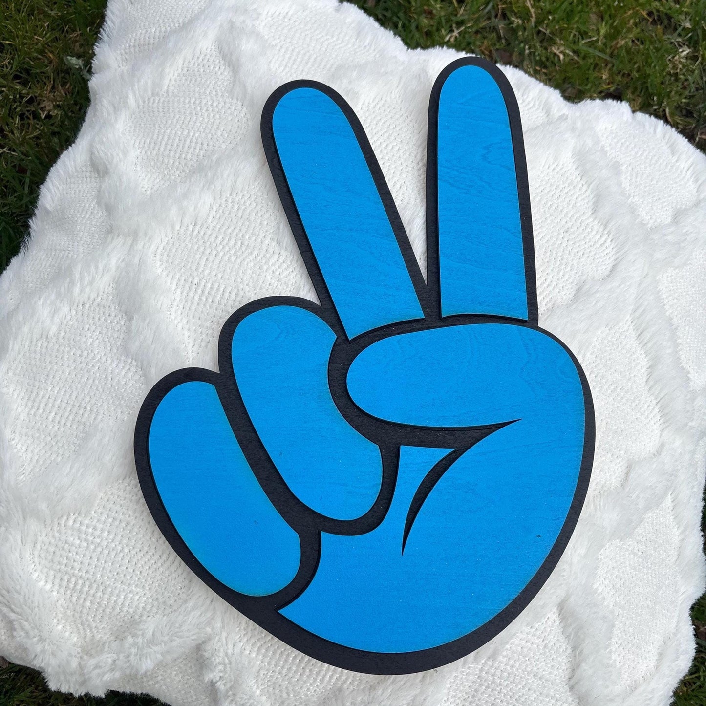Peace Sign Wall Art β Handmade Wooden Kids Room Decor | Laser Engraved Symbol of Kindness | Nursery or Playroom Hanging Sign Boys Bedroom