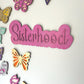 Sisterhood Wooden Wall Sign – Layered Laser Cut Word Art | Glitter Pink Decor | Friendship Gift or Girls Room Accent Twins Sisters