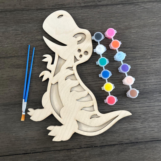 Dinosaur Themed DIY Craft Kit for Kids | Paint Your Own Dino Figures | Creative Art Set | Fun Birthday or Party Activity Birthday Gift Set