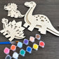 Dinosaur Themed DIY Craft Kit for Kids | Paint Your Own Dino Figures | Creative Art Set | Fun Birthday or Party Activity Birthday Gift Set