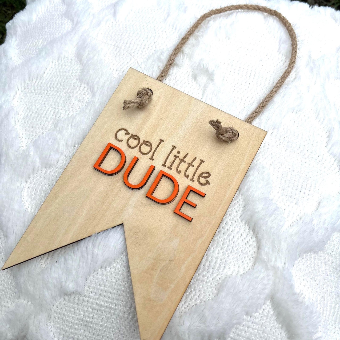 Cool Little Dude Wall Sign – Laser Engraved Kids Room Decor | Personalized Wooden Nursery Art | Boy’s Bedroom Hanging Sign Boys Bedroom
