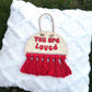 You Are Loved Boho Wall Sign – Red Fringe Inspirational Hanging for Nursery, Kids Room, or Gift | Handmade Wood Heart Decor Girl Bedroom Art