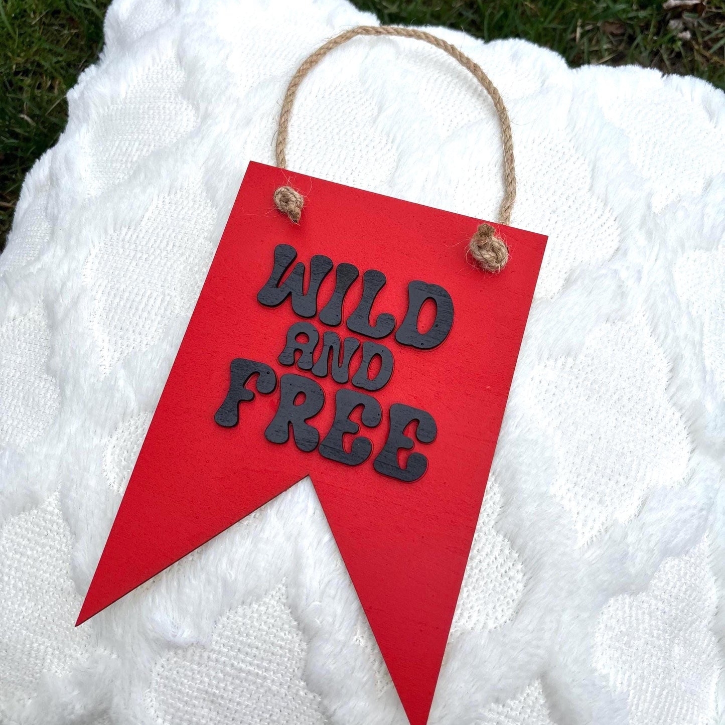 Wild and Free Wall Sign – Personalized Nursery Kids Room Decor | Laser Engraved Wooden Hanging Sign | Boho Adventure Baby Gift Boys Bedroom