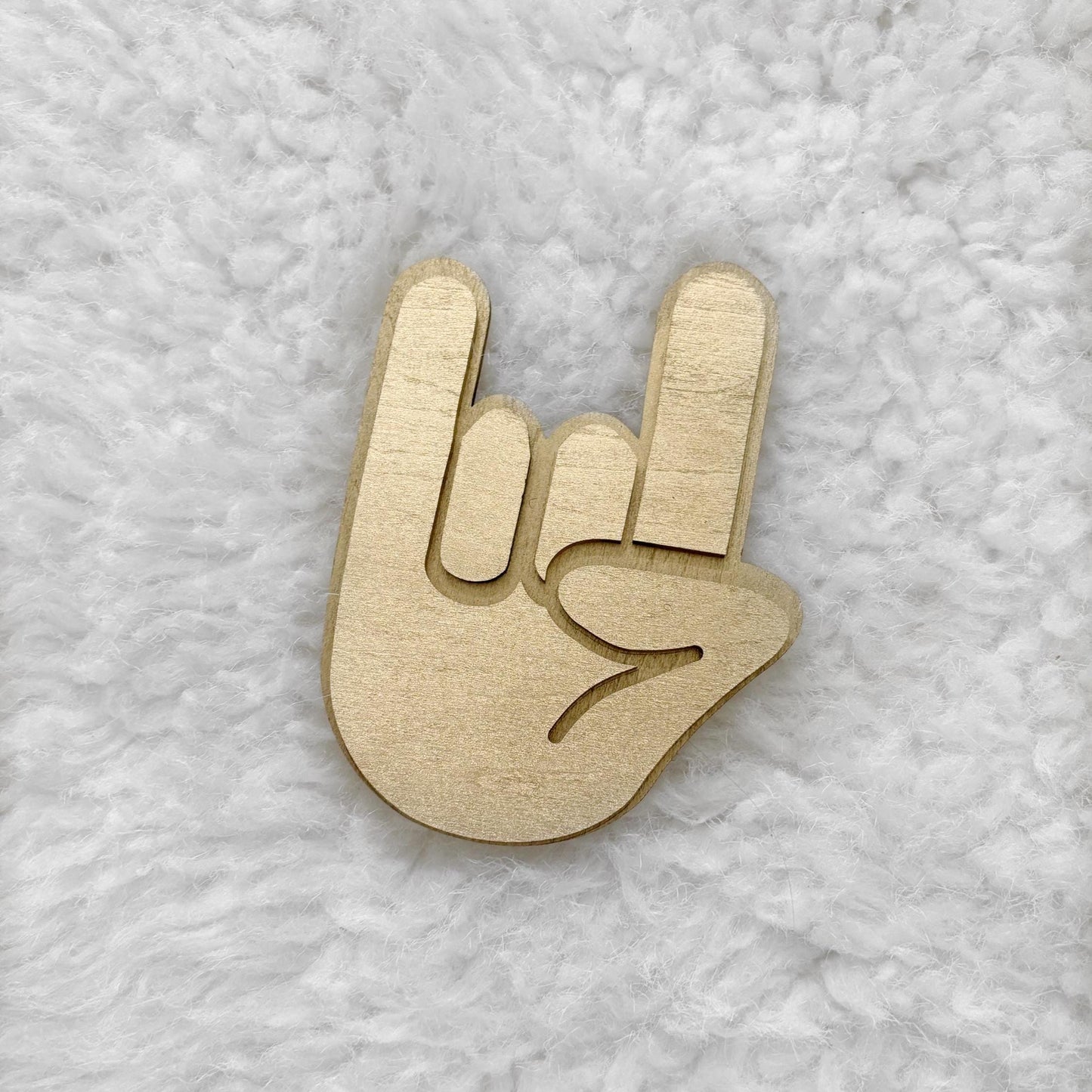 Rock On Hand Sign – Laser Cut Wooden Wall Decor | Hand Symbol Art | Cool Room Accent | Music Lover or Teen Gift Bedroom Boys Girls Boho