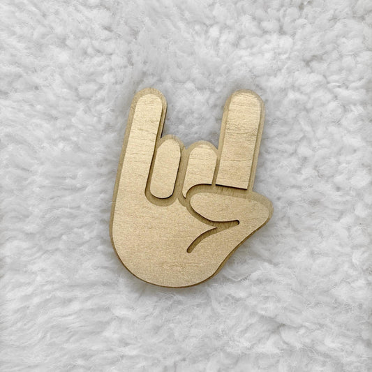 Rock On Hand Sign – Laser Cut Wooden Wall Decor | Hand Symbol Art | Cool Room Accent | Music Lover or Teen Gift Bedroom Boys Girls Boho