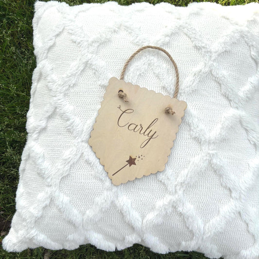 Personalized Fairy Wand Name Sign for Girls – Custom Wood Wall Hanging for Nursery or Bedroom Decor