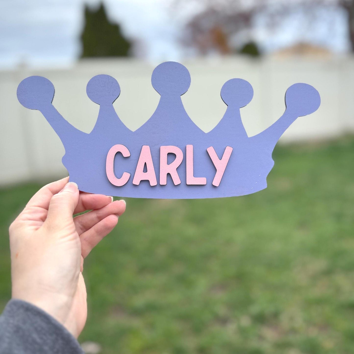 Princess Crown Name Sign – Personalized Wooden Nursery Decor | Custom Laser Engraved Wall Art | Baby Girl Gift | Royal Kids Room Sign Girly