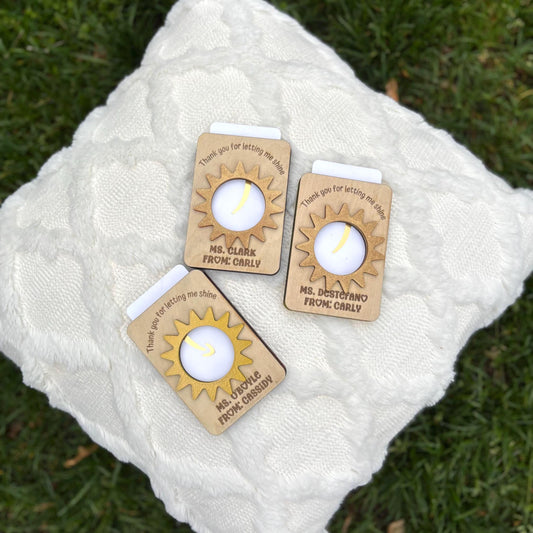 Personalized teacher gift “Thank you for letting me shine” Gift Card holder Custom Teacher name Education Student end-of-year appreciation!