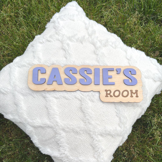 Bedroom Sign for Girls & Boys – Custom wood name sign with 3D letters. Perfect for kids’ room, nursery, or playroom. Custom colors available