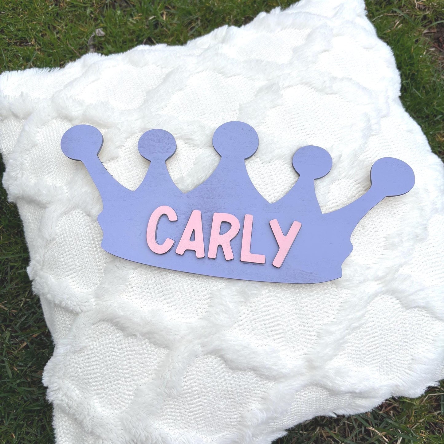 Princess Crown Name Sign – Personalized Wooden Nursery Decor | Custom Laser Engraved Wall Art | Baby Girl Gift | Royal Kids Room Sign Girly