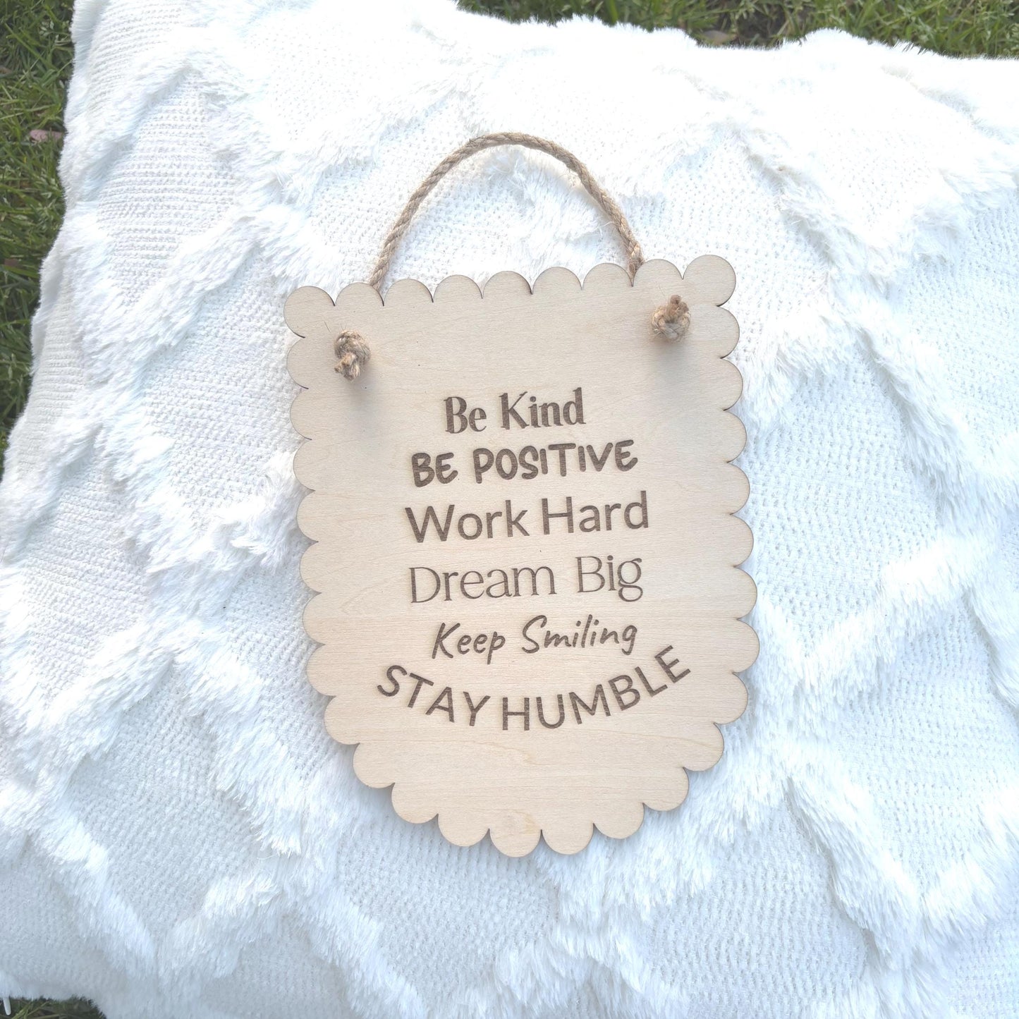 Inspirational Wooden Quote Sign | Be Kind Wall Decor Positive Affirmation Hanging | Motivational Kids Room Decor | Classroom or Office Sign