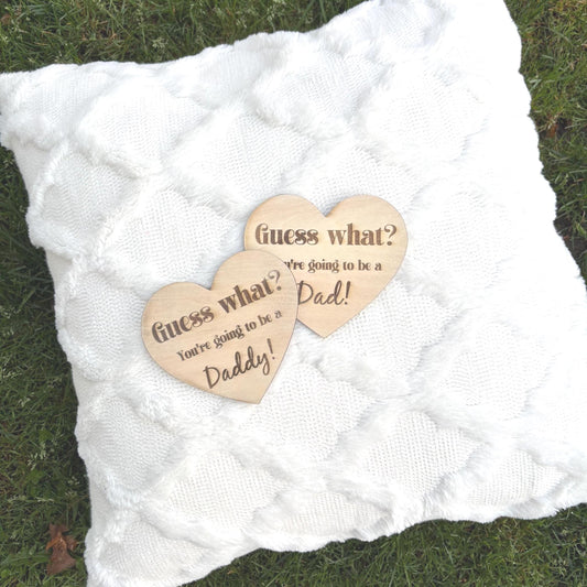 Personalized Pregnancy Announcement Heart – Custom Wooden Baby Reveal Sign | Gift for Mom, Dad, Grandma | Keepsake with Gift Bag Newborn