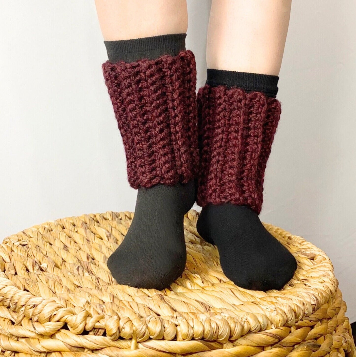 Woman's Legwarmers • Crochet Winter Anklewarmers Ankle-warmers Woven Chunky Knit Ankle Warmers Woman Boot Cuffs Handmade Gift for Mom Her