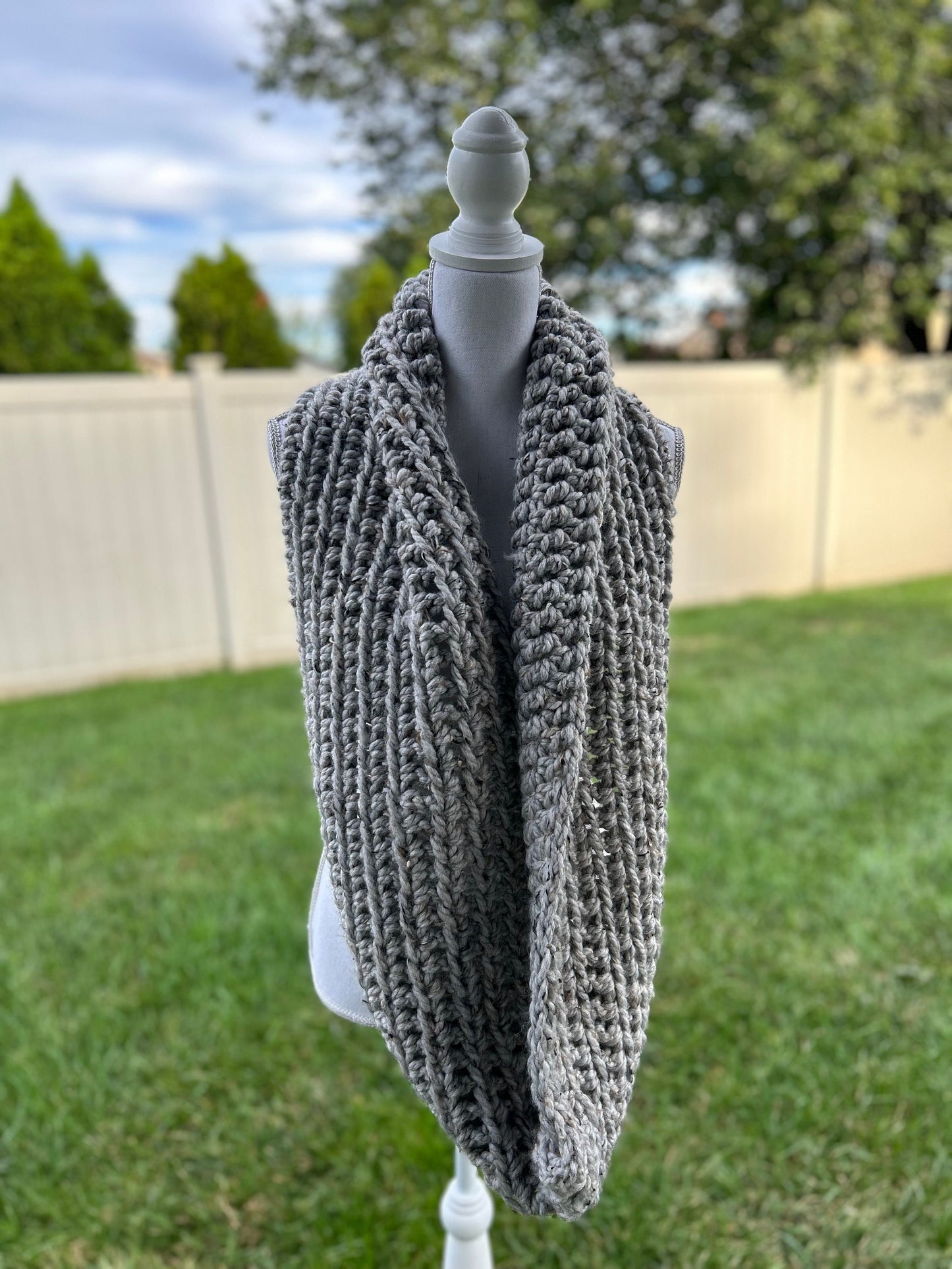 Women's Crochet Large Infinity Scarf • Winter Woven • Warm Handmade Chunky Knit • Free Shipping •  Christmas • Gift for Mom Sister Daughter