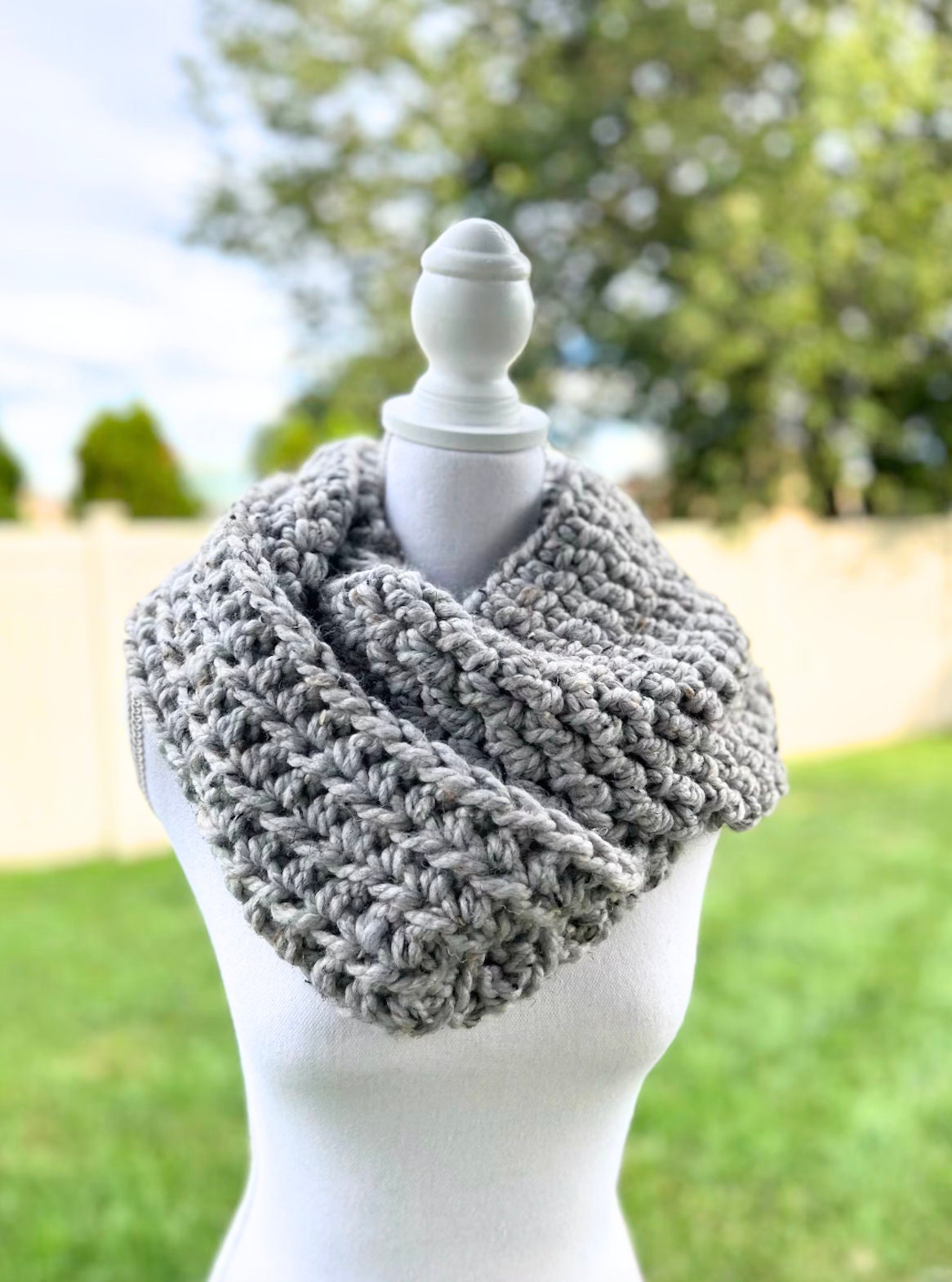 Women's Crochet Large Infinity Scarf • Winter Woven • Warm Handmade Chunky Knit • Free Shipping •  Christmas • Gift for Mom Sister Daughter