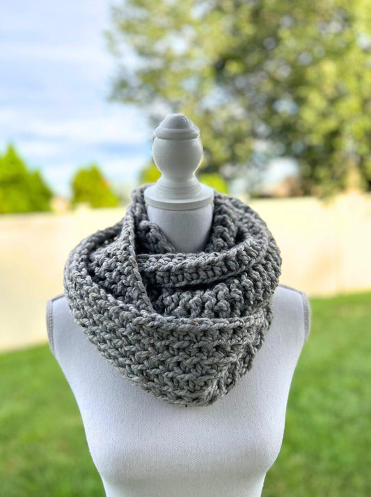 Women's Crochet Infinity Scarf • Winter Woven • Warm Handmade Chunky Knit • Free Shipping Christmas • Gift for Mom Sister Daughter