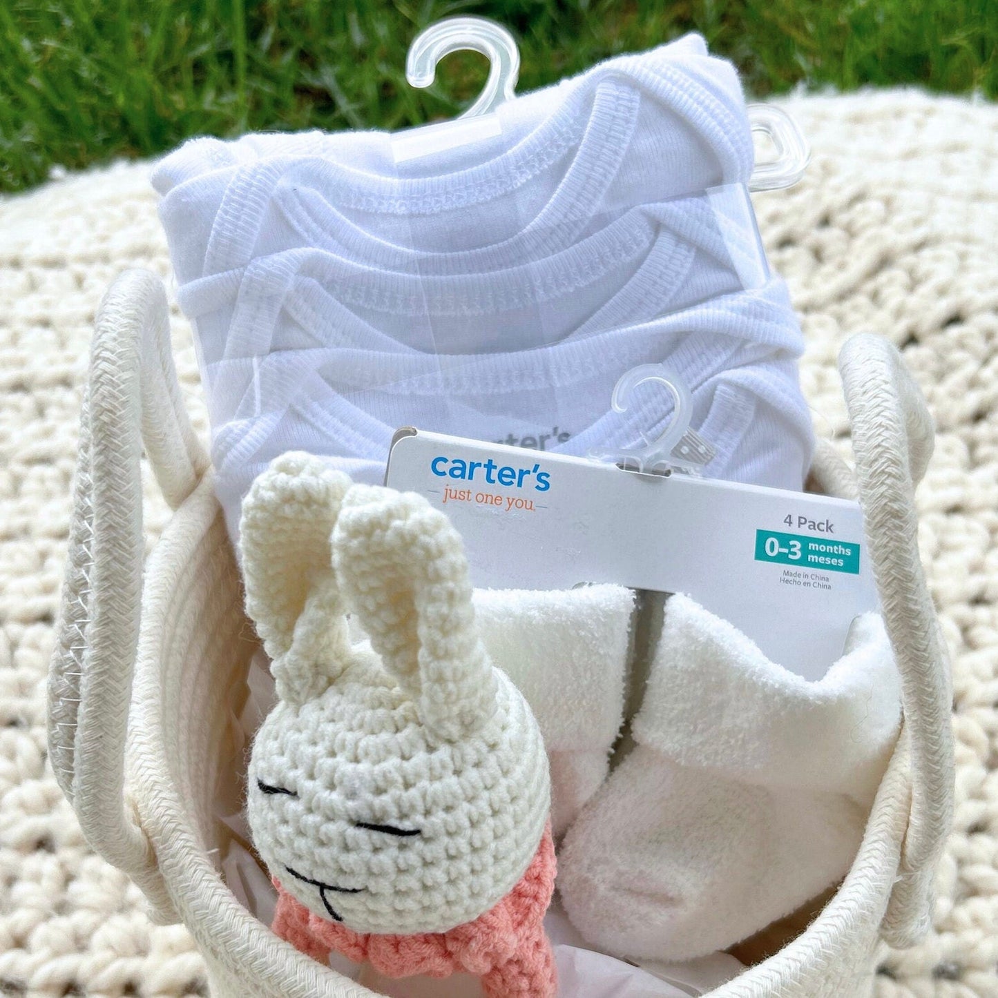 PERSONALIZED Welcome Baby Shower Gift Basket • Customize Rope Name Custom Monogram Hi Hello Gift Newborn  Toy Storage Basket Gift Initial